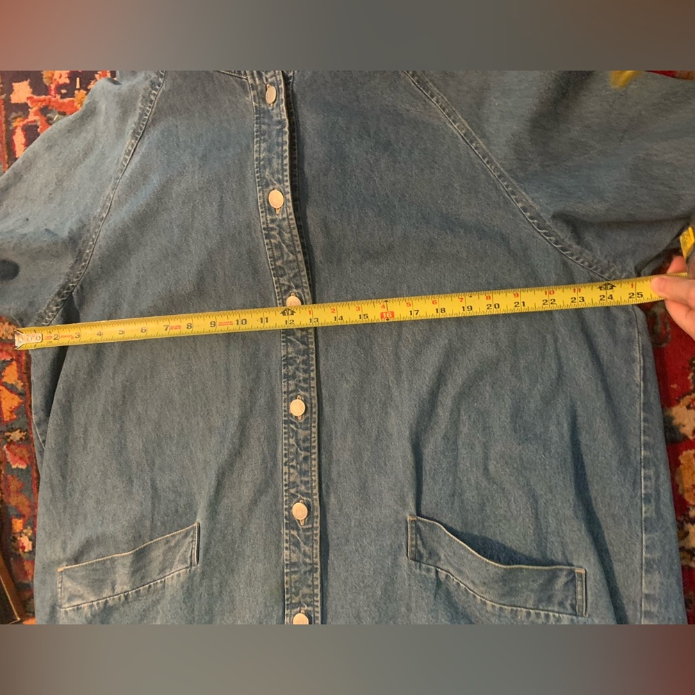 Vintage Denim Hooded trench Jacket 100% cotton - Picture 6 of 6